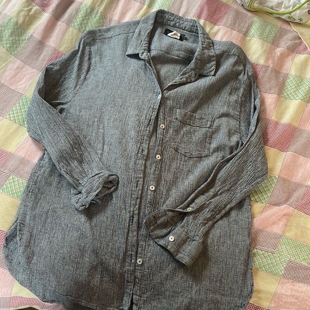 Hatch Gray Button-Up Linen Shirt